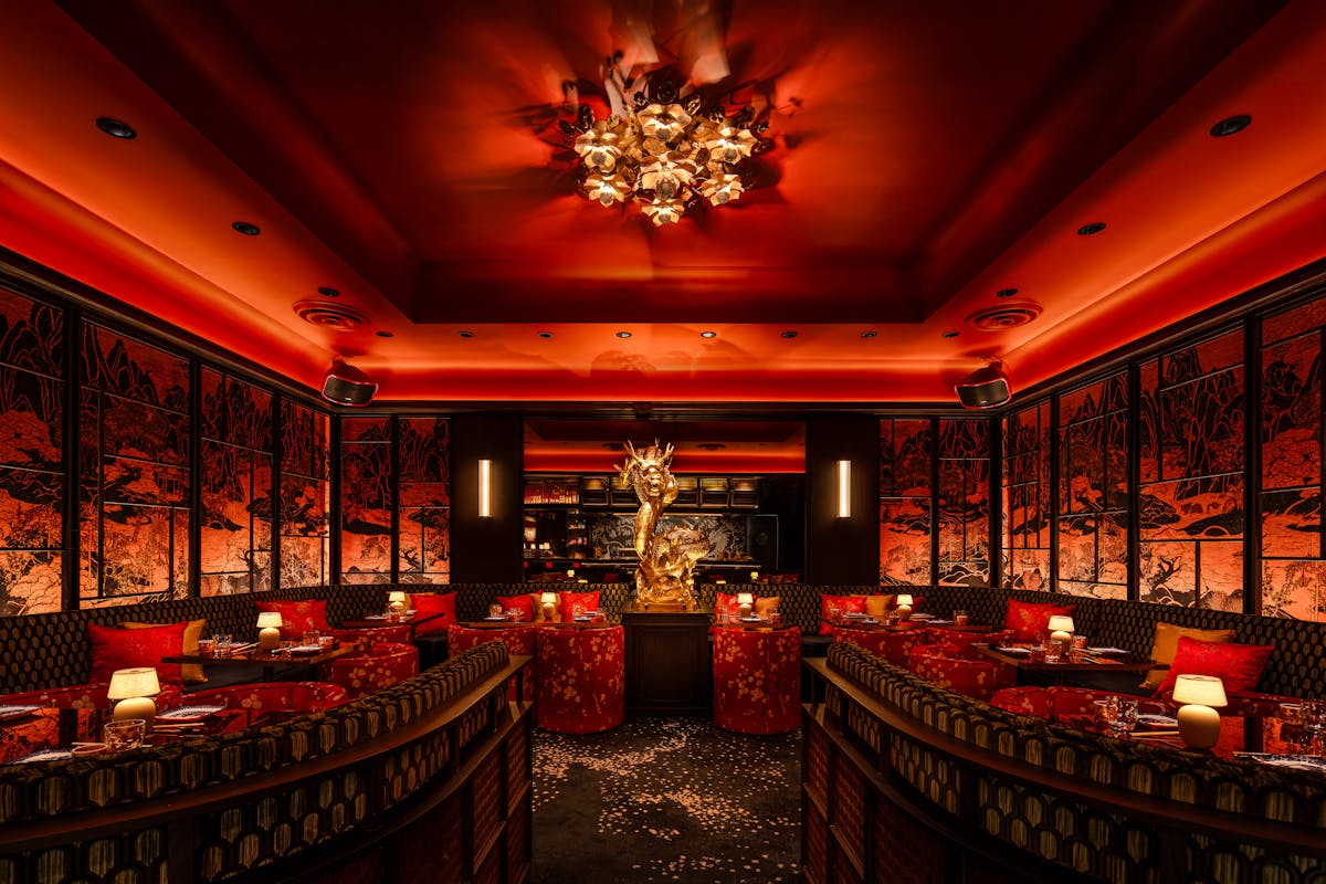 a room filled with furniture and a christmas tree